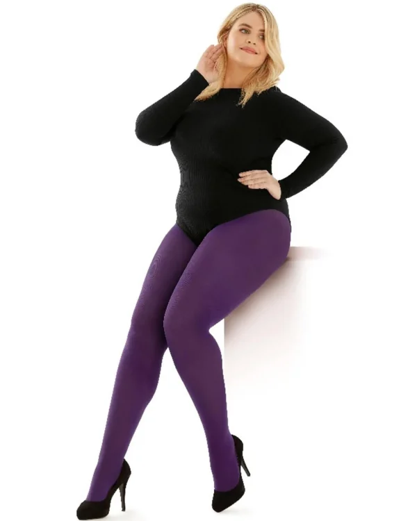 Pretty Polly Tights | Curves 60 Denier Opaque Tights - Purple