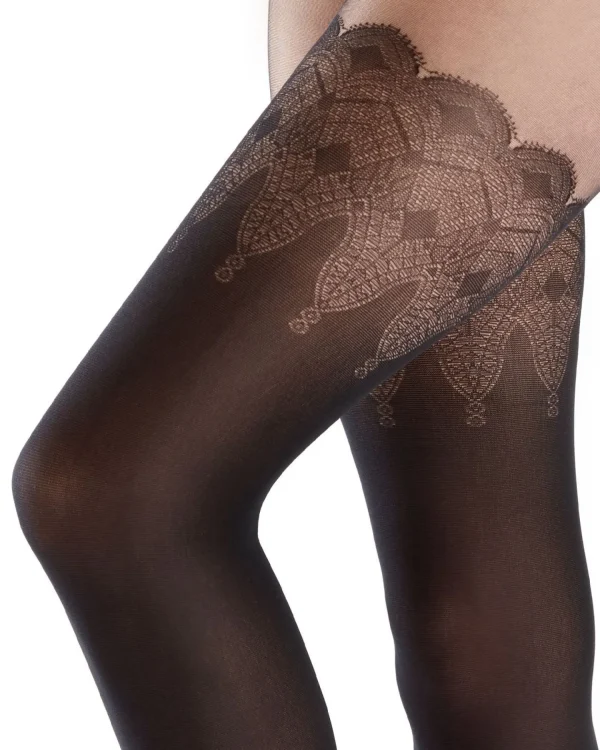 Pretty Polly Tights | Lace Mock Hold Ups Tights