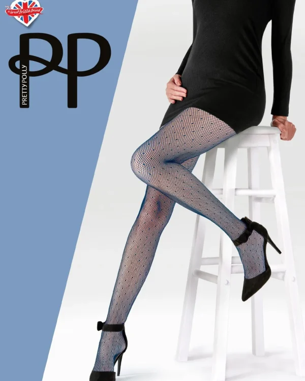Pretty Polly Tights | Spot Net Tights - Navy