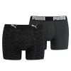 Men Puma 2 Pack All Over Print Boxer Shorts - Black/White