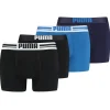 Men Puma 4 Pack Boxer Shorts - Blue/Black
