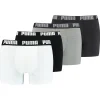 Men Puma 4 Pack Boxer Shorts - White/Grey Melange