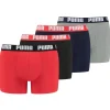 Men Puma 4 Pack Boxer Shorts - Red Combo
