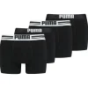 Men Puma 4 Pack Boxer Shorts - Black