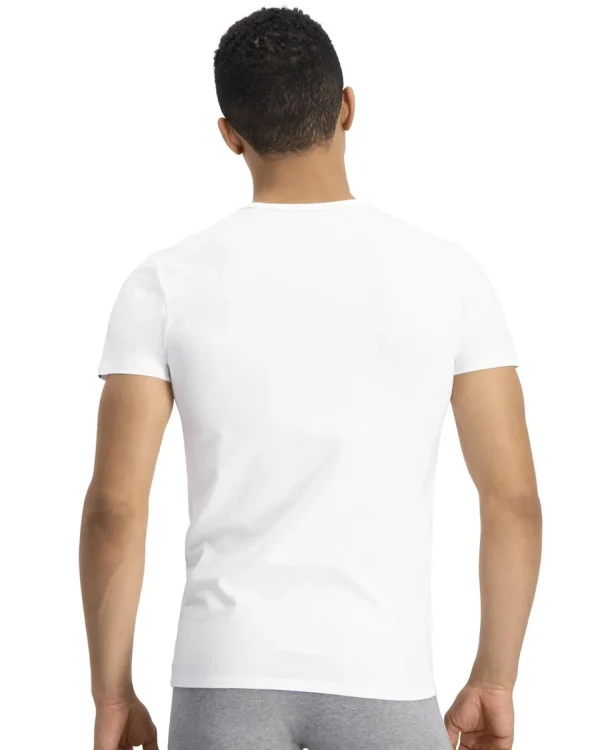 Men Puma 2 Pack Cotton Round Neck T-Shirts - White