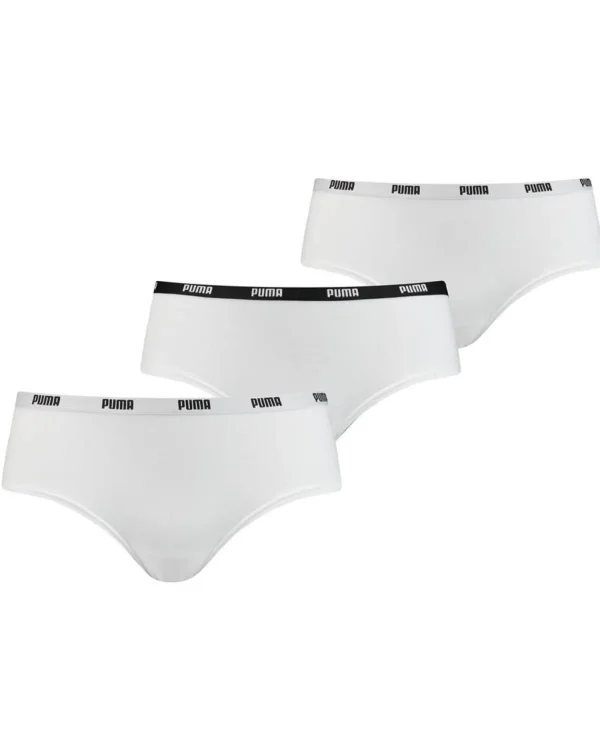Puma Knickers | 3 Pack Cotton Stretch Hipster Brief - White