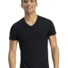 Men Puma 2 Pack Cotton V Neck T-Shirts - Black