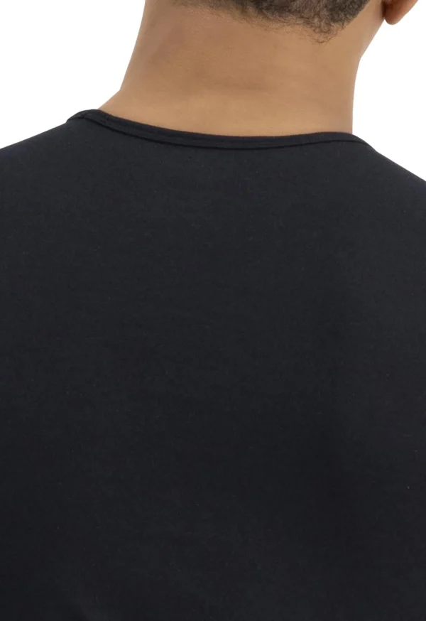 Men Puma 2 Pack Cotton V Neck T-Shirts - Black