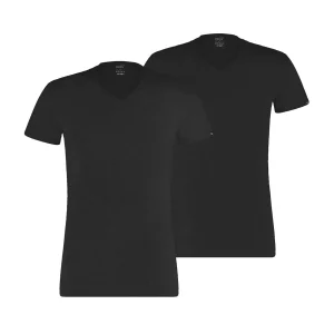 Men Puma 2 Pack Cotton V Neck T-Shirts - Black
