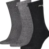 Men Puma 3 Pack Crew Socks - Anthracite/Grey
