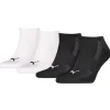 Men Puma 4 Pack Cushioned Sneaker Socks - Black/White