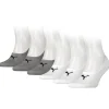 Men Puma 6 Pack Footie No-Show Socks - White/Grey