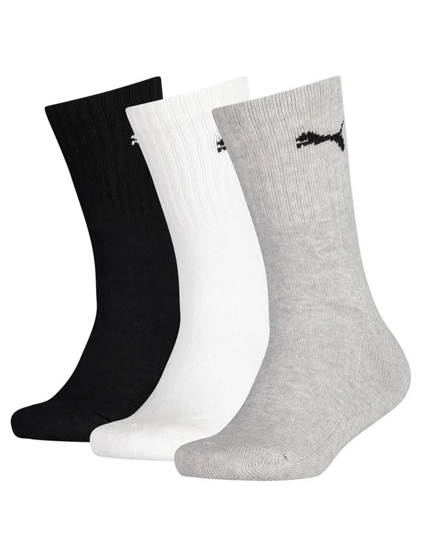 puma__pack_kids_crew_sock_0-2.webp Kids Puma 3 Pack Kids Crew Socks - Grey/White/Black