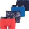 Men Puma 4 Pack Print Boxer Shorts - Red/Blue