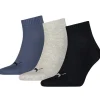 Men Puma 3 Pack Quarter Socks - Navy/Grey/Nightshadow Blue