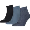 Men Puma 3 Pack Quarter Socks - Denim Blue