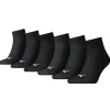 Men Puma 6 Pack Quarter Sports Socks - Black