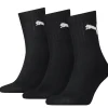 Men Puma 3 Pack Short Crew Socks - Black