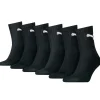 Men Puma 6 Pack Short Crew Socks - Black