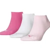 Men Puma 3 Pack Sneaker Socks - Pink Lady