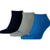 Men Puma 3 Pack Sneaker Socks - Blue/Grey Melange