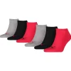 Men Puma 6 Pack Sneaker Sports Socks - Grey/Black/Red Combo