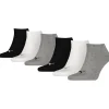 Men Puma 6 Pack Sneaker Sports Socks - Black/Grey