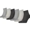 Men Puma 6 Pack Sports Quarter Socks - Grey Combo