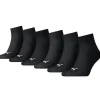 Men Puma 6 Pack Sports Quarter Socks - Black