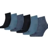 Men Puma 6 Pack Sports Quarter Socks - Blue Combo