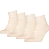 Puma Socks | 4 Pack Striped Quarter Socks - Pink
