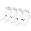 Men Puma 4 Pack Striped Quarter Socks - White