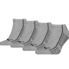 Men Puma 4 Pack Striped Sneaker Socks - Grey