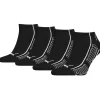 Men Puma 4 Pack Striped Sneaker Socks - Black