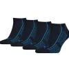 Men Puma 4 Pack Striped Sneaker Socks - Navy