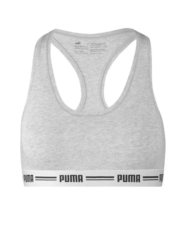 * Bras | Puma Iconic Racer Back Sports Bra - Grey Melange