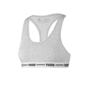 * Bras | Puma Iconic Racer Back Sports Bra - Grey Melange