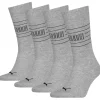 Men Puma Mens 4 Pack Crew Socks - Grey
