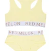Kids Red Melon Girls Crop Top Knicker Set - Yellow
