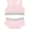Kids Red Melon Girls Crop Top Knicker Set - Pink