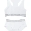 Kids Red Melon Girls Crop Top Knicker Set - White