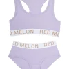 Kids Red Melon Girls Crop Top Knicker Set - Purple