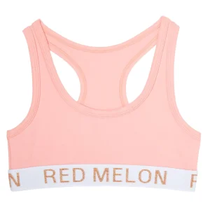 Kids Red Melon Girls Crop Top Knicker Set - Coral
