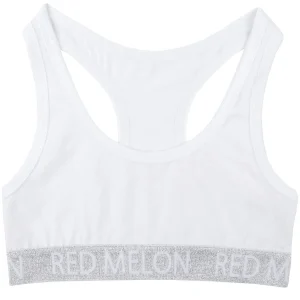Kids Red Melon Girls Crop Top Knicker Set - White