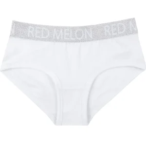 Kids Red Melon Girls Crop Top Knicker Set - White
