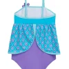 Kids Red Melon Girls Novelty Swimsuit - Blue Peacock