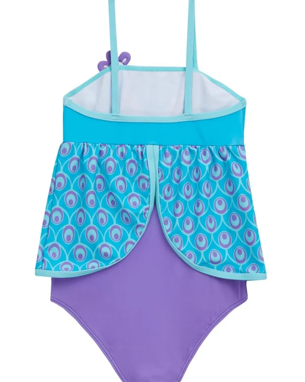 Kids Red Melon Girls Novelty Swimsuit - Blue Peacock