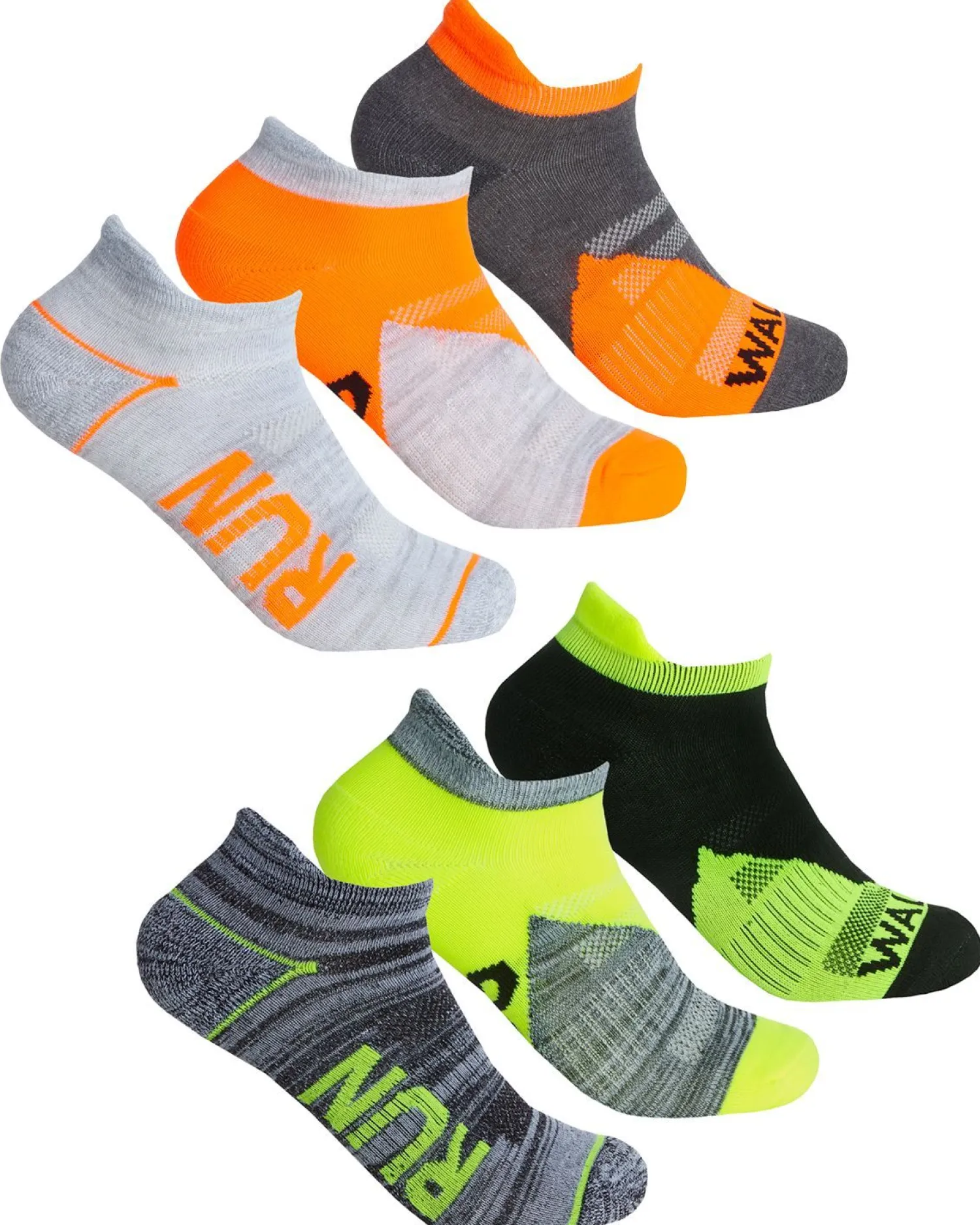 redtag_womens__pack_sport_1-3.webp RedTag Socks | Womens 6 Pack Sport Trainer Socks - Neon Mix