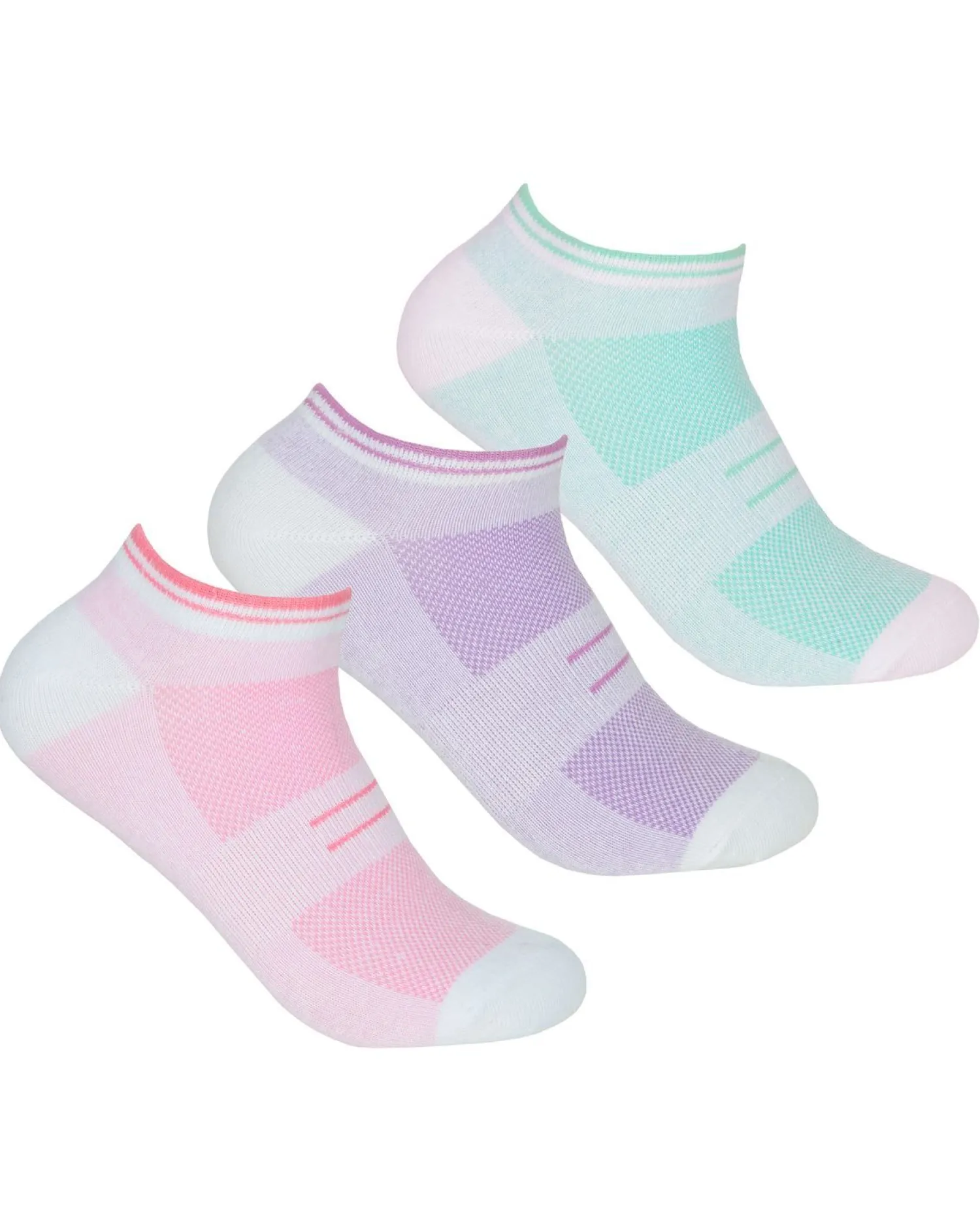 redtag_womens__pack_sport_2.webp RedTag Socks | Womens 6 Pack Sport Trainer Socks - White Marl Mix