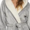 * Dressing Gowns | Sherpa Trim Frosted Dressing Gown